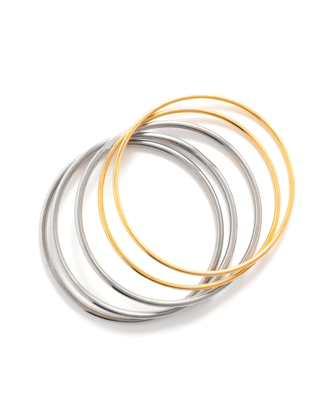 Radiant Mixed-Metal Bangle Set