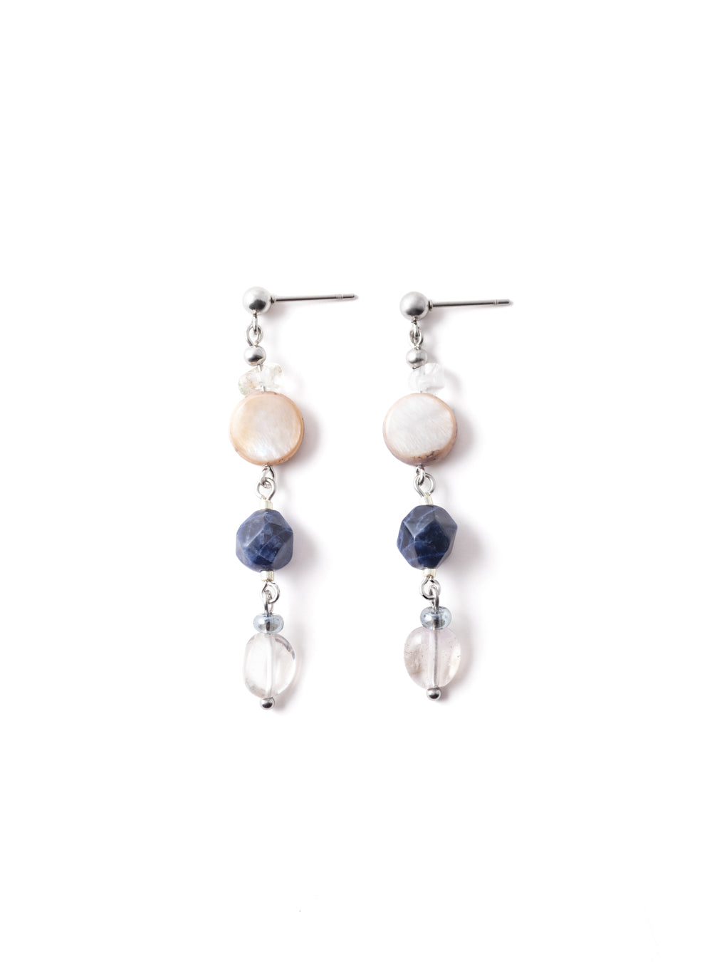 Elegant Gold Stud Earrings with Sodalite