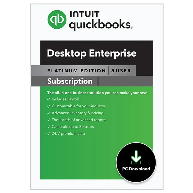 Intuit QuickBooks Desktop Enterprise 2024 Accounting Software for 1 User